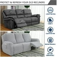 thumbnail image 4 of 8 Piece Stretch Recliner Slipcover Jacquard Recliner Loveseat Covers with Side Pocket Anti-Slip Fitted Couch Furniture Protectors with Elastic Bottom, For 3 Seater, 4 of 7