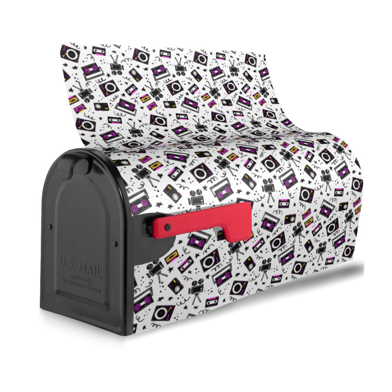 Logiee Music Player Print Post Letter Box Wrap Decor, Mailbox Cover Suitable for Standard Mailbox and Large Size Mailbox,Outdoor Yard Decoration-21x18 in