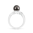thumbnail image 2 of ANGARA Tahitian Cultured Pearl and Diamond Loop Ring in 14K White Gold for Women | June Birthstone, Birthday, Anniversary, Jewelry Gift for Women | Pearl Ring, 2 of 8