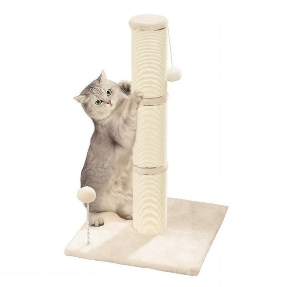 Marchul Cat Scratching Post with Wide-Base, Heavy Duty Thick, Sisal Cat Scratcher Posts 26.7 Inches with Hanging Ball