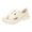 Beige, variant on Men Women Lightweight EVA Wave Hollow out Clogs Slip on Slides Breathable Cushioned Platform Non Slip Mules Water Garden Shoes for Beach Pool Shower Walking Quick Drying