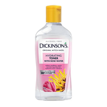 Dickinson's Enhanced Witch Hazel Hydrating Toner with Rosewater, Alcohol Free, 98% Natural Formula, 16 Fl. Oz.