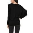 thumbnail image 4 of Women's Solid Stretch Dolman Tops (Pack of 2) Lightweight and Relaxed Fit, 4 of 5