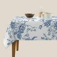 thumbnail image 4 of Blue Summer Outdoor Tablecloth Square 54x54 Inch,Chinoiserie Flowers Table Cloth,Stain Resistance Polyester Floral Seasonal Table Covers for Kitchen Dining,Small Tablecloth for Parties Picnic, 4 of 6