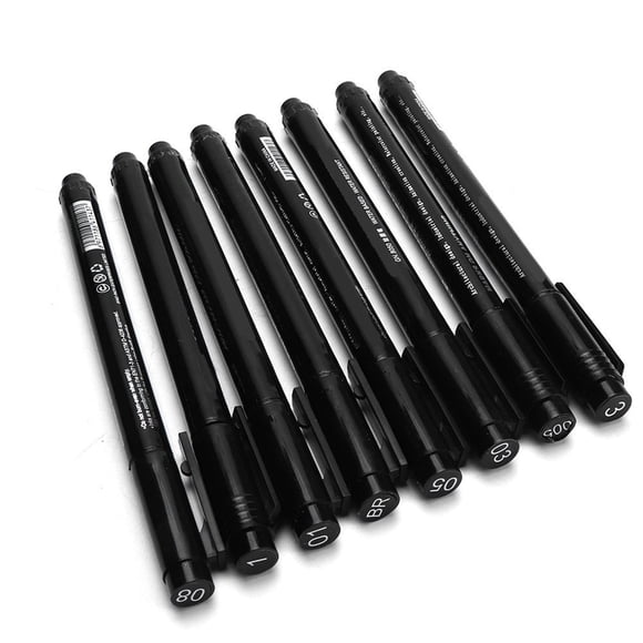 Stylo à Pointe Fine, 8 Pcs Micron à Pointe Fine Micron Doublure Stylo de Croquis Valeur Imbattable