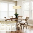 thumbnail image 2 of 20" Farmhouse Chandelier Light Fixture with Integrated LED Fabric Drum Pendant Light Modern Lighting Ceiling Hanging for Dining Room Kitchen Bedroom Gold, 2 of 10