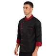 thumbnail image 3 of YiZYiF Unisex Button Chef Jacket Long Sleeve Chef Coat Cook Uniform for Restaurant Hotel Black M, 3 of 7