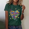 thumbnail image 2 of ZHENHONG Graphic Tees for Women, Women's Love Butterfly Printed Shirt Short Sleeve Crew Neck T Shirt Lightweight Soft Casual Summer Clothes Going Out Tops, 2 of 4
