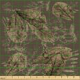 thumbnail image 2 of Ambesonne Tropical Fabric by the Yard, Grunge Leaf Sketch Pattern, 10 Yards, Pale Camel Umber, 2 of 5
