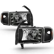AKKON - For 94-01 Dodge Ram 1500 2500 3500 Truck Black Headlights w/Corner Signal Lamps Left Right