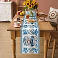 thumbnail image 2 of Ocean Set Sail Table Runner 108 Inches, Sailboat Sea Waves Blue Coral Coastal Starfish Bed Runner Dresser Scarves Tabletop for Indoor Outdoor Parties/Ceremony/Banquet, 13"x 108", 2 of 9