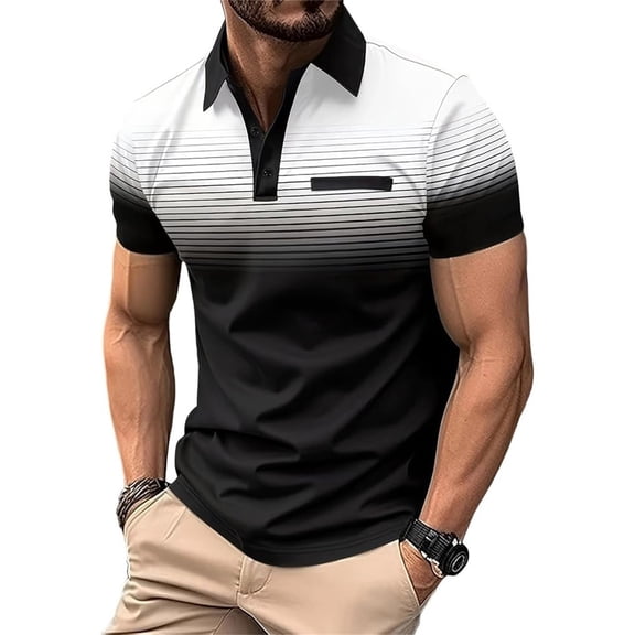 Men's Classic Polo Shirt Short Sleeve Shirts Summer Fashion Casual Business Large Sized Buttoned Collar Shirt