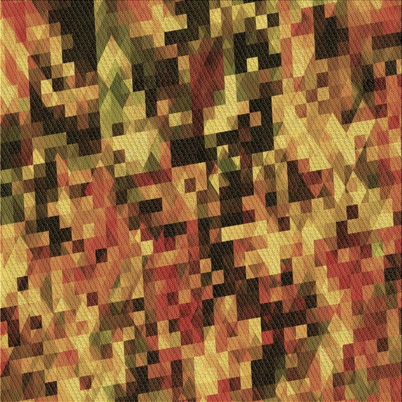 Ahgly Company Indoor Square Patterned Saffron Red Area Rugs, 8' Square