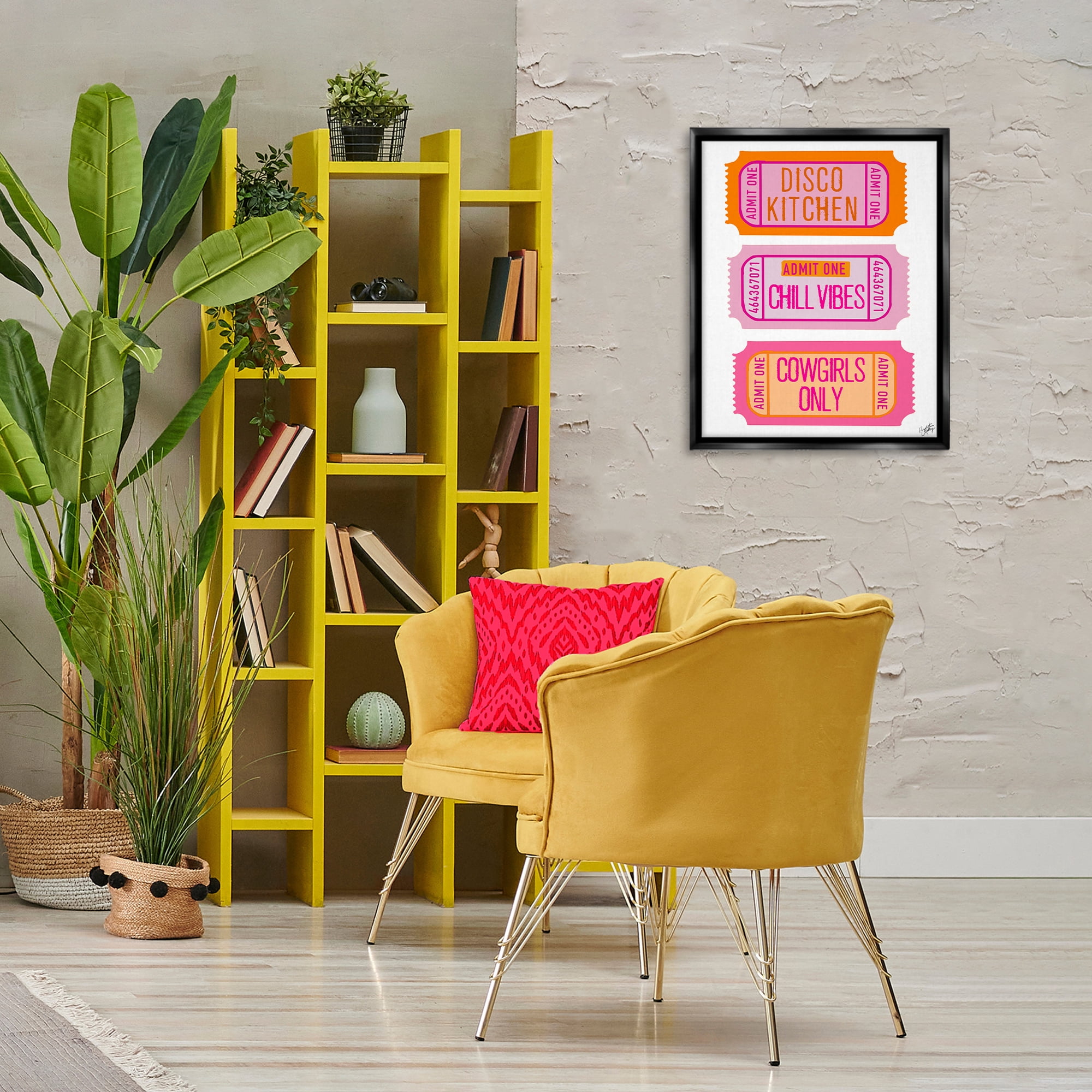 Stupell Industries Disco Kitchen Phrase Tickets Text & Numbers Painting Black Floater Framed Canvas Art Print Wall Art, 17 x 21