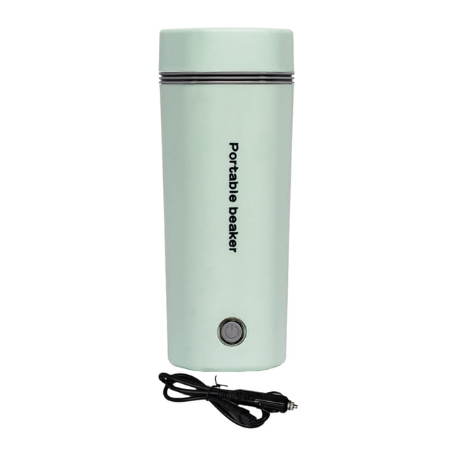Tnarru Car Heating Cup Car Electric Kettle Leakproof Portable 400ml Car Heated Mug Water Warmer Bottle for Hot Tea Coffee Milk 12V Green
