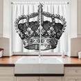thumbnail image 2 of Ambesonne Queen Kitchen Curtains, Antique Royal Monarch, 55"x45", Black and White, 2 of 3