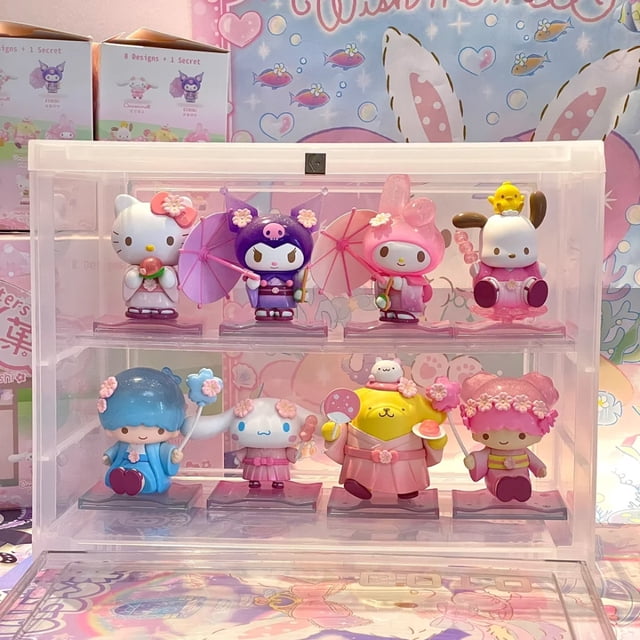 Figura de acción de la serie Sanrio Blossom y Wagashi, caja ciega, Kitty Cinnamoroll, Kuromi Melody, juguetes de colección, regalo de cumpleaños637