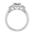 thumbnail image 2 of Empire Jewelry 2.1 Ct Emerald Cut Moissanite Ring for Women - 3 Stone Engagement Wedding Rings - 14K White Gold Plated Stylish Ring for Her - Perfect for Engagement, 2 of 3