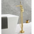 thumbnail image 3 of Freestanding Waterfall Bathtub Filler, Floor Mount Clawfoot Tub Faucets with Handheld Shower, 3 of 5