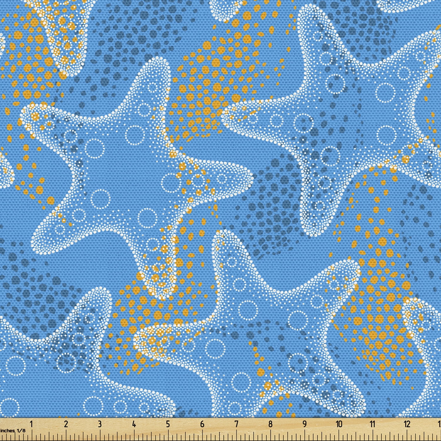 Starfish Fabric by The Yard, Marine Underwater Life Theme Sea Stars