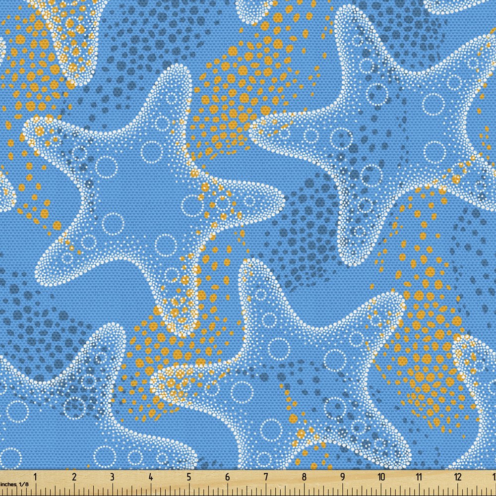 Starfish Fabric by The Yard, Marine Underwater Life Theme Sea Stars
