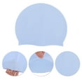 thumbnail image 3 of Gorro de natación de silicona impermeable de color sólido azul de 1 pieza de Bargains Únicos, 3 of 5