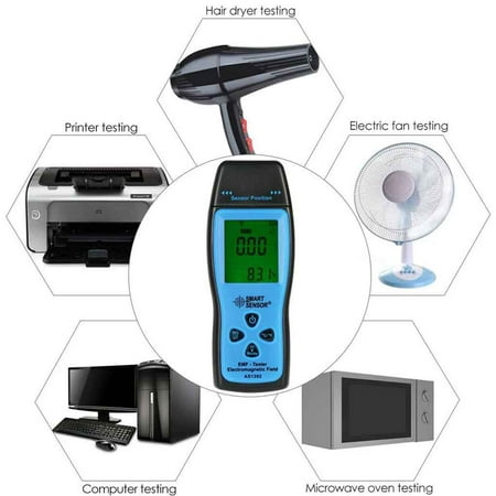 SMART SENSOR AS1392 Handheld Electromagnetic Radiation Detector Digital LCD EMF Meter 0-2000mG Dosimeter (Best Cheap Radiation Detector)