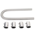 thumbnail image 1 of Stainless Steel Flexible Radiator Cooling Water Hose Kit with Adjustable Clamps Cap 48 Inch Universal, 1 of 7