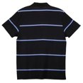 thumbnail image 2 of Patrick Assaraf Men's Black / Blue Striped Silk and Cotton Polo - S, 2 of 2