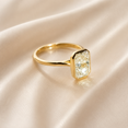 thumbnail image 2 of Diiro Radiant Cut Moissanite Engagement Ring for Women, 14K Vermeil Yellow Gold Bezel Set Solitaire Promise Ring, Minimalist Wedding Ring, 2 of 5