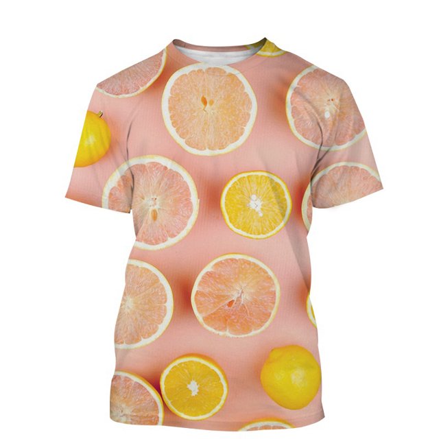 Mode Été Personnalité Amusant T-Shirts Graphiques Citron pour Hommes Décontracté harajuku Tendance Imprimé Col Rond Manches Courtes Mode Urbaine Tops