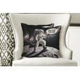 thumbnail image 3 of Ambesonne Cat Throw Pillow Cover Pack of 2, Whimsical Astronaut Kitty Moon, 2 Pcs-16"x16", Dark Purple Grey Coconut, 3 of 5