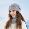 thumbnail image 4 of GaThRRgYP Trendy Women's Knit Hat for Outdoor Wear,Women's Warm Knitted Earmuffs Wool Hat Hat and Scarf Set Gray Free Size, 4 of 5