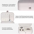 thumbnail image 3 of LQQBOX Travel Jewelry Case, Jewelry Travel Organizer, Portable Small Jewelry Box for Women, Mini PU Jewelry Case for Wedding, Traveling, Gift (White), 3 of 8