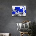 thumbnail image 2 of Blue Floral Wall Art Flower Pictures Black and White Wall Decor Blue and Grey Canvas Print Rustic Painting Modern Home Framed Artwork for Living Room Bedroom Bathroom 16"x12", 2 of 6