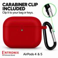 thumbnail image 7 of Entronix Silicone Case for AirPods 5 / 4, Slim Protective Cover with Carabiner, Red, 7 of 7