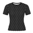 thumbnail image 4 of Tsesme Women’s Polka Dot Short T-shirt Summer Round Neck Short Sleeve Tops Fashion Slim Tees, 4 of 8