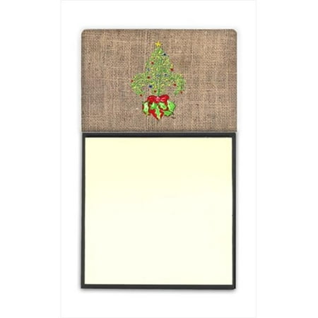 Carolines Treasures 8745SN Christmas Tree Fleur de lis Refiillable Sticky Note Holder or Postit Note Dispenser, 3 x 3