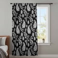 thumbnail image 3 of Black Paisley Sheer Curtains 45 Inches Long, Ethnic Vintage Floral Botanical Abstract Light Filering Curtains, Breathable Simi Curtain Privacy Drapes for Kitchen Bathroom Small Window Treatment, 3 of 9