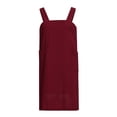 thumbnail image 3 of Shiusina summer dresses for women 2022 Women Cotton Linen Pinafore Square Cross Apron Garden Work Pinafore Dress Red L, 3 of 8