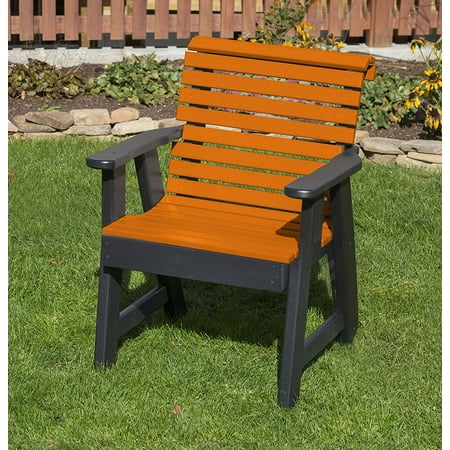 heavy resin duty poly garden patio chair amish lumber crafted bright roll orange everlasting polytuf hdpe feet