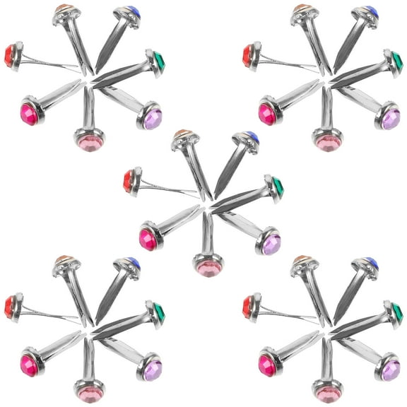 HOMOBABE 50 Pcs Assorted Color Mini Metal Brads Fasteners for Crafts Projects Scrapbooking and Card Making