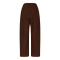 thumbnail image 4 of GXIPO Womens Mid Rise Cord Barrel Jeans Casual Baggy Wide Leg Corduroy Cropped Ankle Pants with Pockets Brown 2XL, 4 of 7