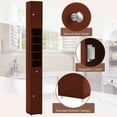 thumbnail image 6 of Gymax Tall Slim Bathroom Storage Cabinet Linen Tower w/Drawer Adjustable Shelves Brown, 6 of 10