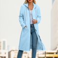 thumbnail image 2 of GEWSEY Women's Zip Up Hoodies Oversized Fleece Long Tunic Sweatshirts Casual Long Sleeve 2025 Fall Hoodie Jacket Coat (Blue, XL), 2 of 5