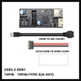 thumbnail image 4 of Placa base de 19 pines con Cable de 19 pines Transmisión estable Reemplaza piezas Adaptador USB de alta velocidad Conector Cables de extensión de , estilo B shamjiam Divisor de placa base, 4 of 9