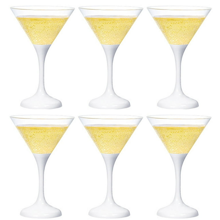 Cocktail Cup Champagne Glass 6Pcs Martini Cocktail Glasses,Light up Glasses  Drinking Red Wine Glasses LED Cups & Glasses Margarita Glass for Party 