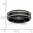 thumbnail image 2 of Beautiful Stainless Steel Black IP-plated Grooved and Polished 7mm Band, 2 of 2