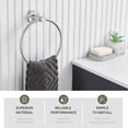 thumbnail image 3 of Towel Ring Brushed Nickel, Angle Simple SUS304 Stainless Steel Bathroom Sink Towel Holder Wall Mounted, Round Hand Towel Rack, 3 of 8