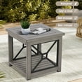 thumbnail image 3 of Ulax Furniture Outdoor Square Aluminum Side Table With Wood Grain,Gray, 3 of 6